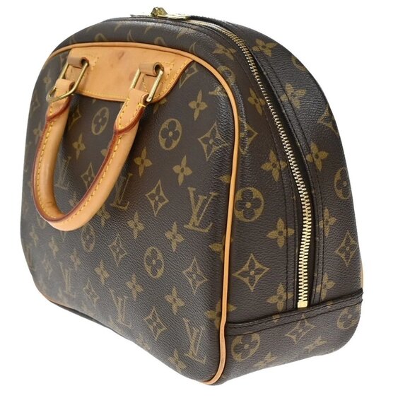 LOUIS VUITTON LV Logo Trouville Hand Bag Monogram Leather Brown - Picture 4 of 16